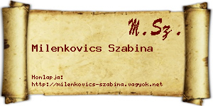 Milenkovics Szabina névjegykártya